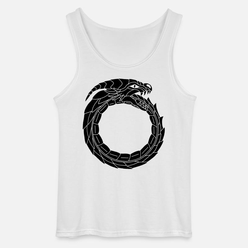 Verschlingender Schwarzer Drache - Gildan Männer Tank Top - Weiß