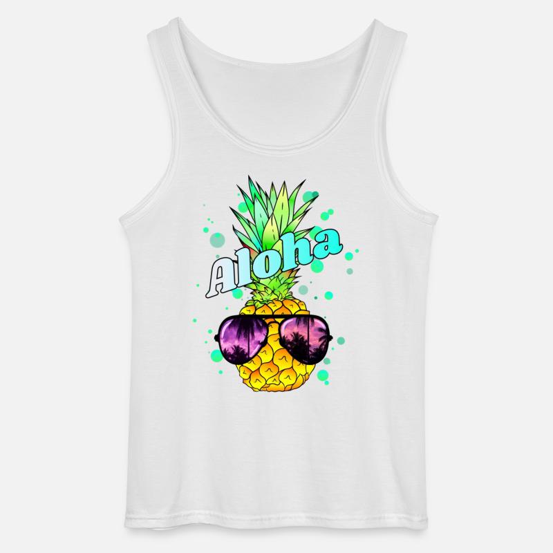coole Ananas Aloha - Gildan Männer Tank Top - Weiß