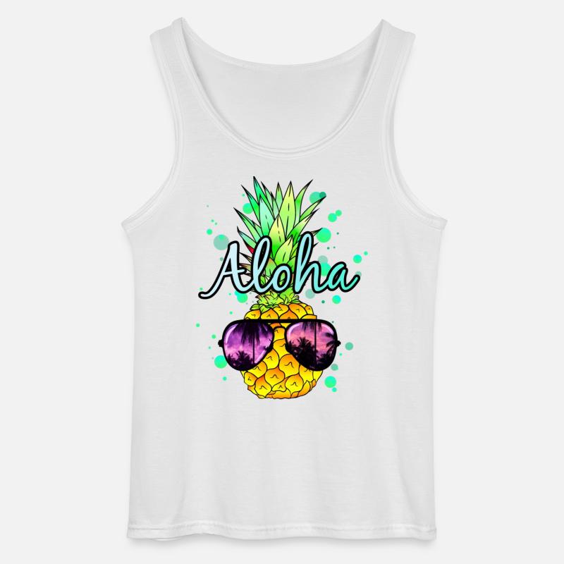 Ananas Aloha - Gildan Männer Tank Top - Weiß