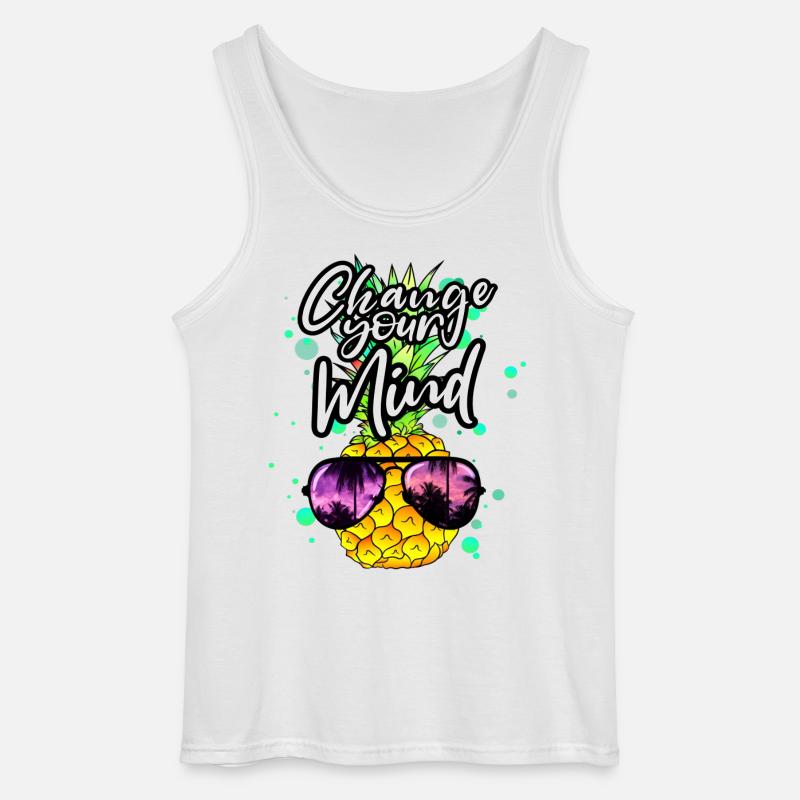 coole Ananas Change your Mind - Gildan Männer Tank Top - Weiß