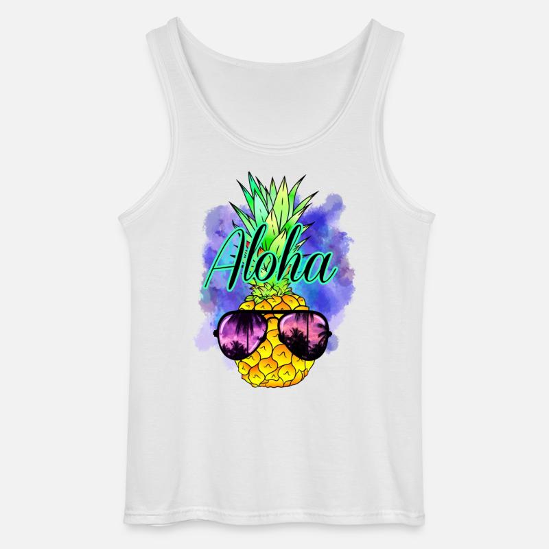 Aloha Ananas - Gildan Männer Tank Top - Weiß
