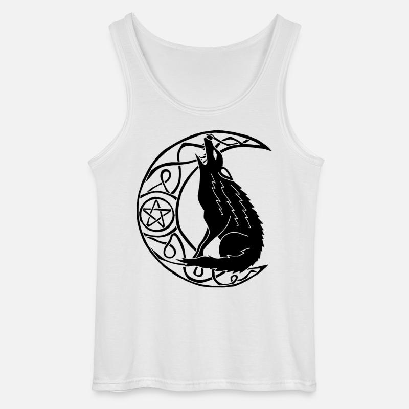 Heulen des Schwarzen Wolfes - Gildan Männer Tank Top - Weiß