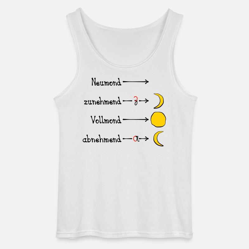 Mondphasen mit Eselsbrücke - dunkel - Gildan Männer Tank Top - Weiß