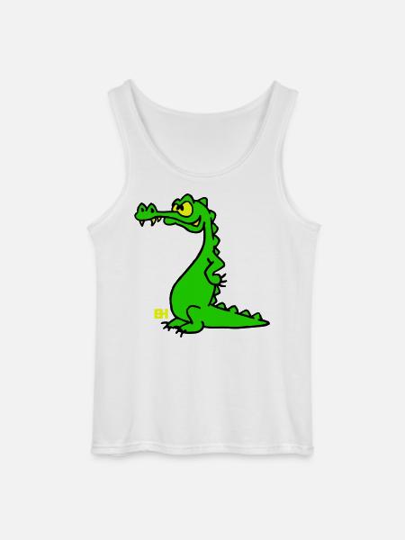 Smiling Crocodile, dreifarbiges Design - Gildan Männer Tank Top - Weiß