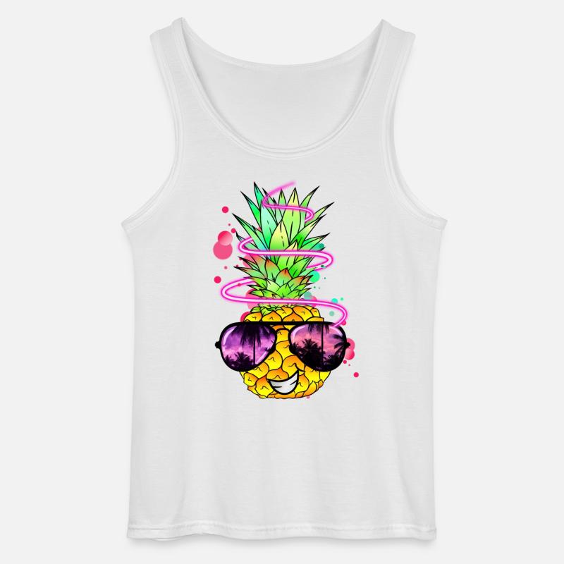 Ananas cool bunt spritzig - Gildan Männer Tank Top - Weiß