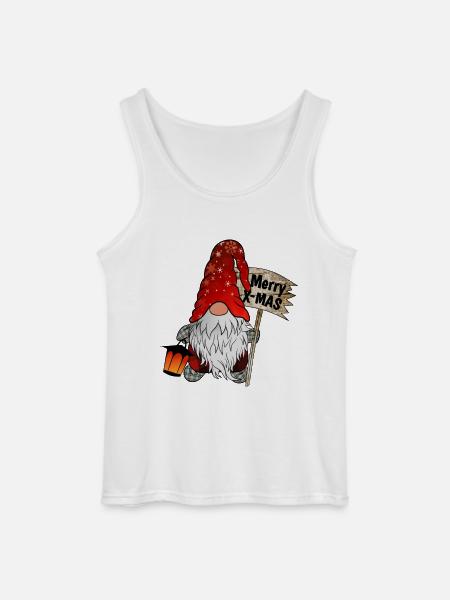 Christmas Dwarf Christmas Gnome - Gildan Men’s Tank Top - white