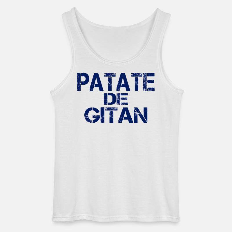 Patate GITAN bleu - Débardeur Gildan Homme - blanc