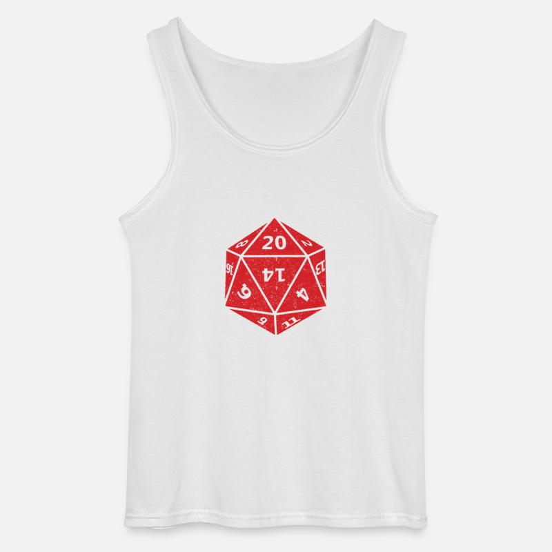 Dungeons Dice RPG Dragons ECCO COME ROTOLO - Canotta da uomo Gildan - bianco