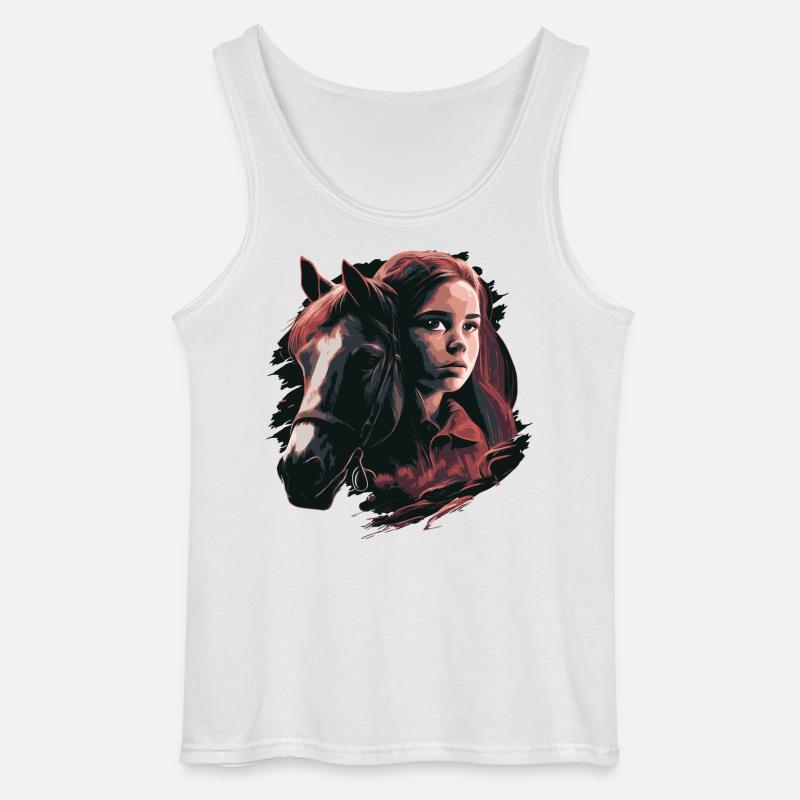 Pferdemädchen - Gildan Männer Tank Top - Weiß