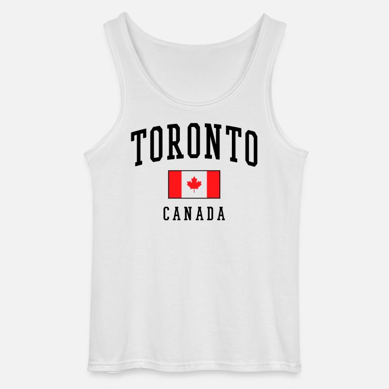 Gaveidé til Toronto Canada Flag Design - Gildan tanktop til mænd - hvid
