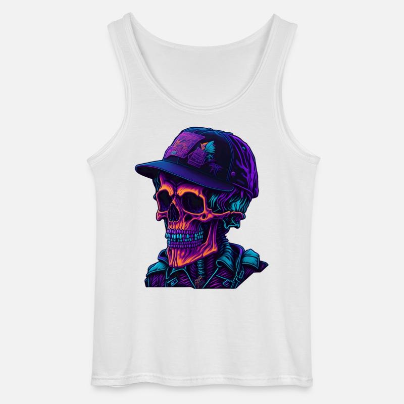 Skelett mit Kappe - Gildan Männer Tank Top - Weiß