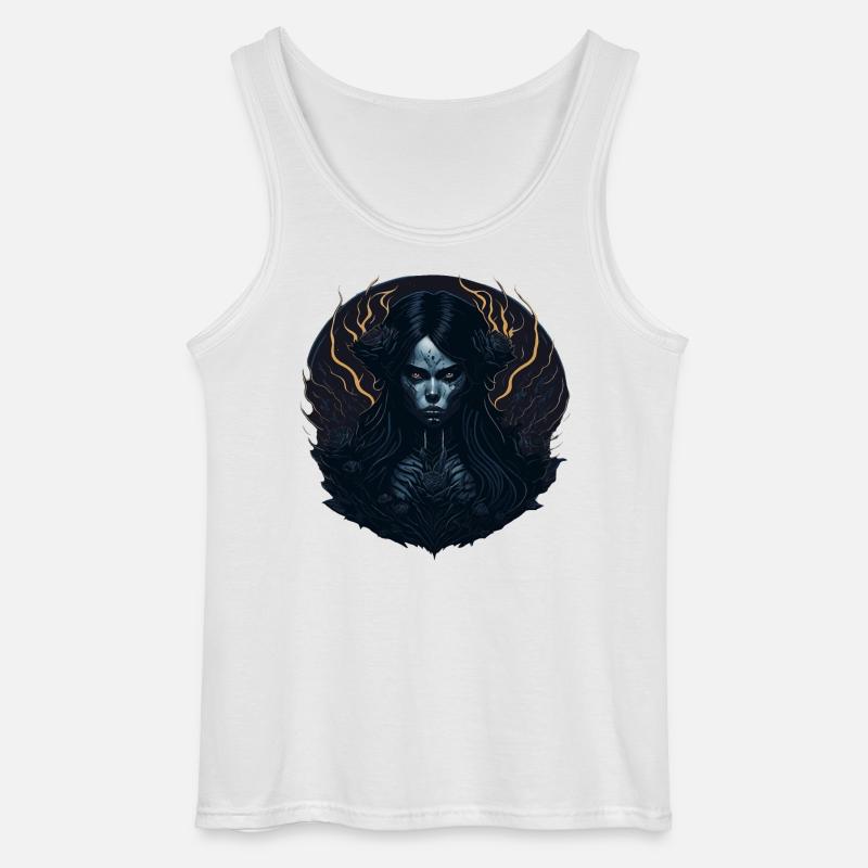 Schwarzes Gothic Mädchen Ästhetik - Gildan Männer Tank Top - Weiß