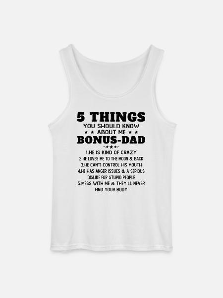5 ting at vide om min fars bonushumor - Gildan tanktop til mænd - hvid