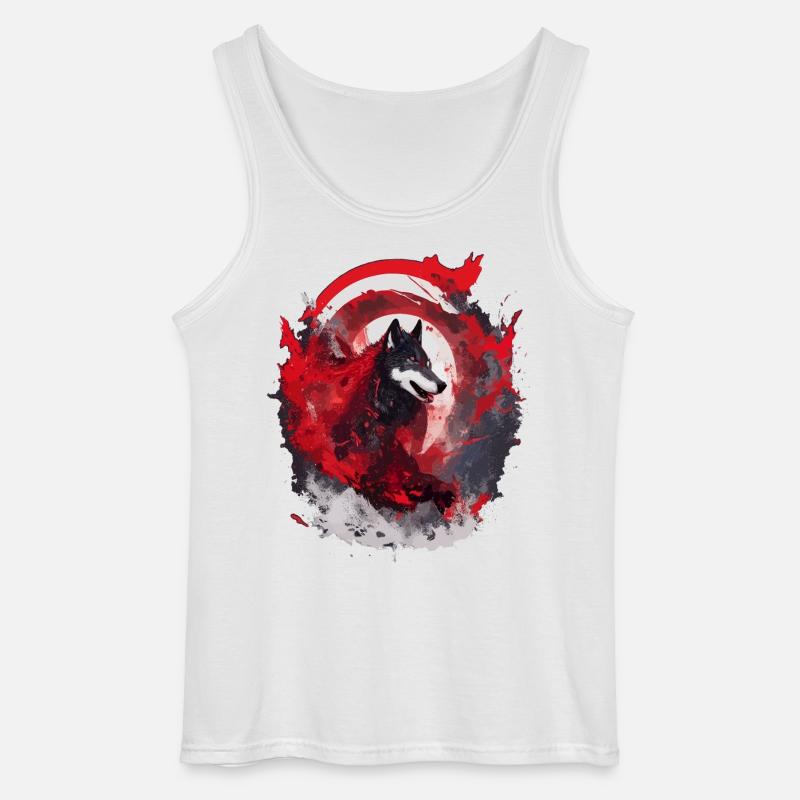 Wolfsblut Japan Wolfs Kunst - Gildan Männer Tank Top - Weiß