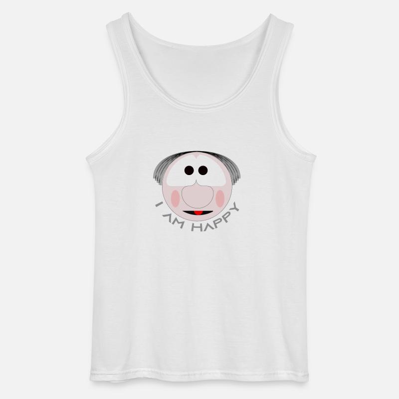 Glücklich - Gildan Männer Tank Top - Weiß