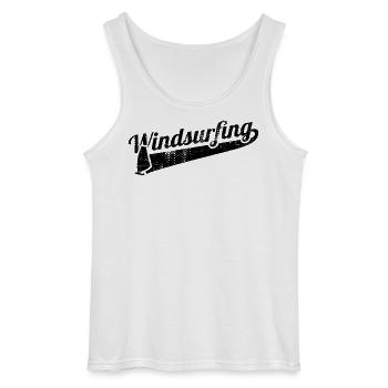 Windsurfing - Gildan Men’s Tank Top - white - Front - AI Model Male 185 dark (185cm)
