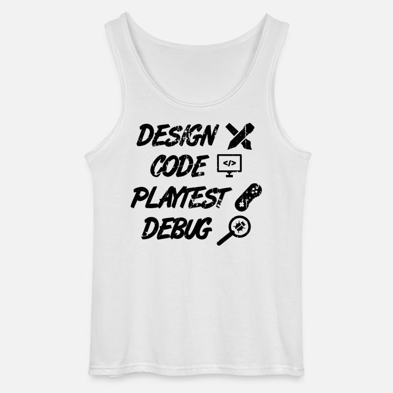 Design Code Playtest Debug - Gildan Men’s Tank Top - white