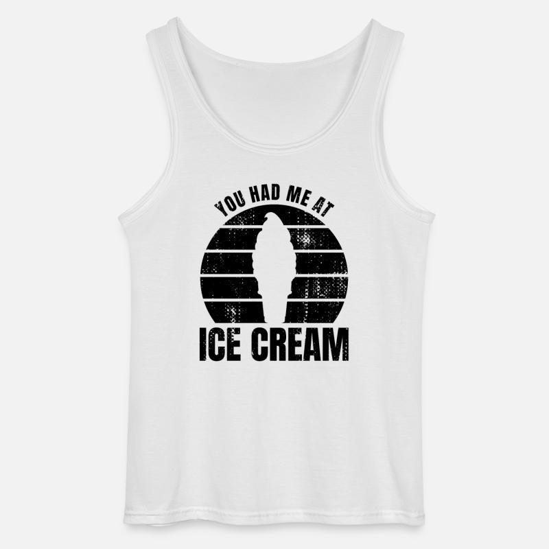 Du hattest mich bei Eiscreme - Gildan Männer Tank Top - Weiß