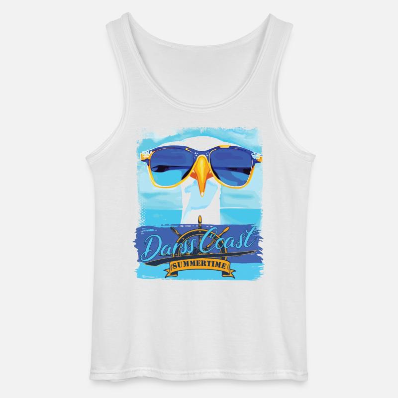 DarssCoast Möwe - blue white Möwen Collection - Gildan Männer Tank Top - Weiß