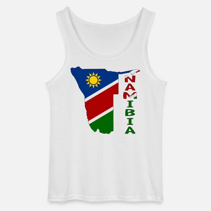 Namibia Map Flag - Gildan Men’s Tank Top - white