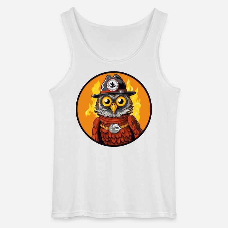 Feuerwehr Eule - Gildan Männer Tank Top - Weiß