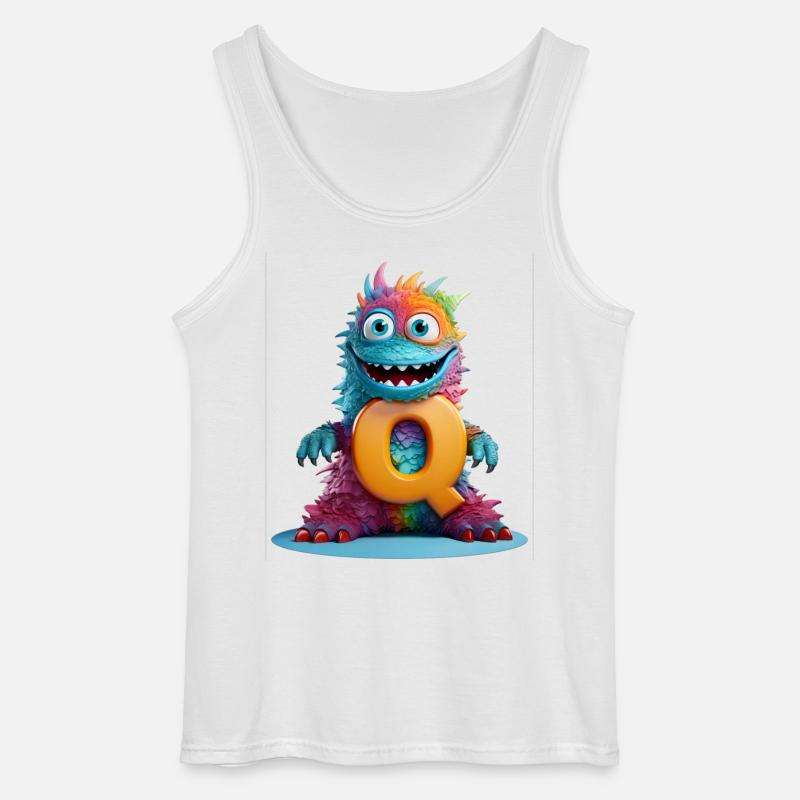 Regenbogenmonster mit Q - Gildan Männer Tank Top - Weiß
