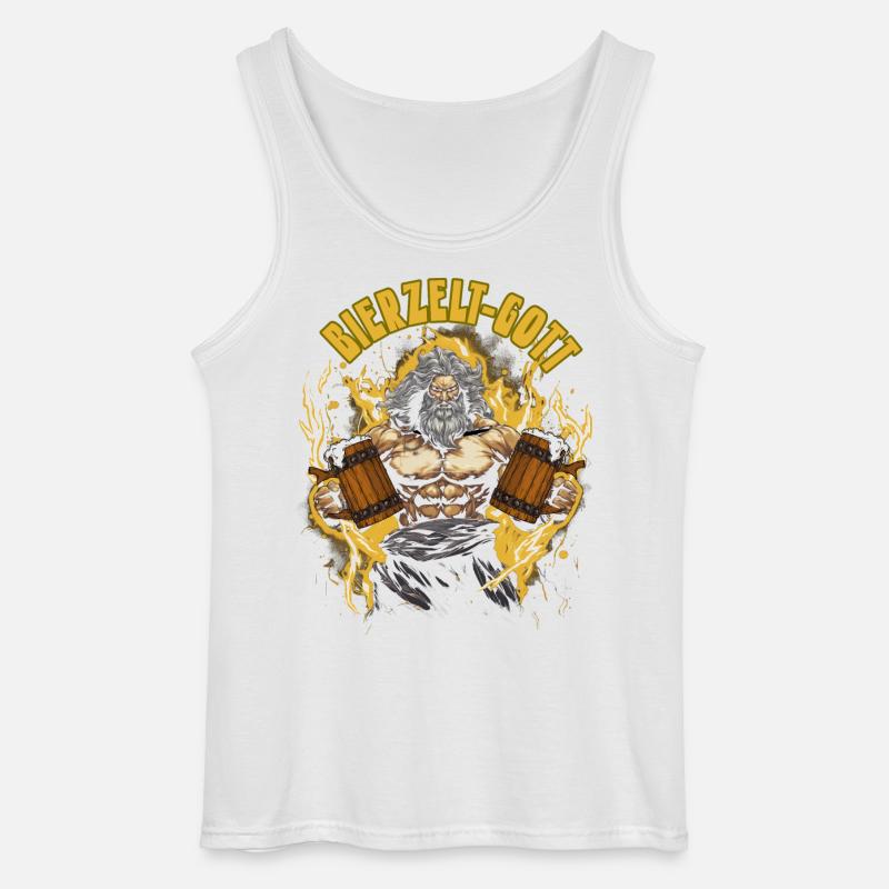 Bierzelt Gott Biertrinker Geschenk - Gildan Männer Tank Top - Weiß