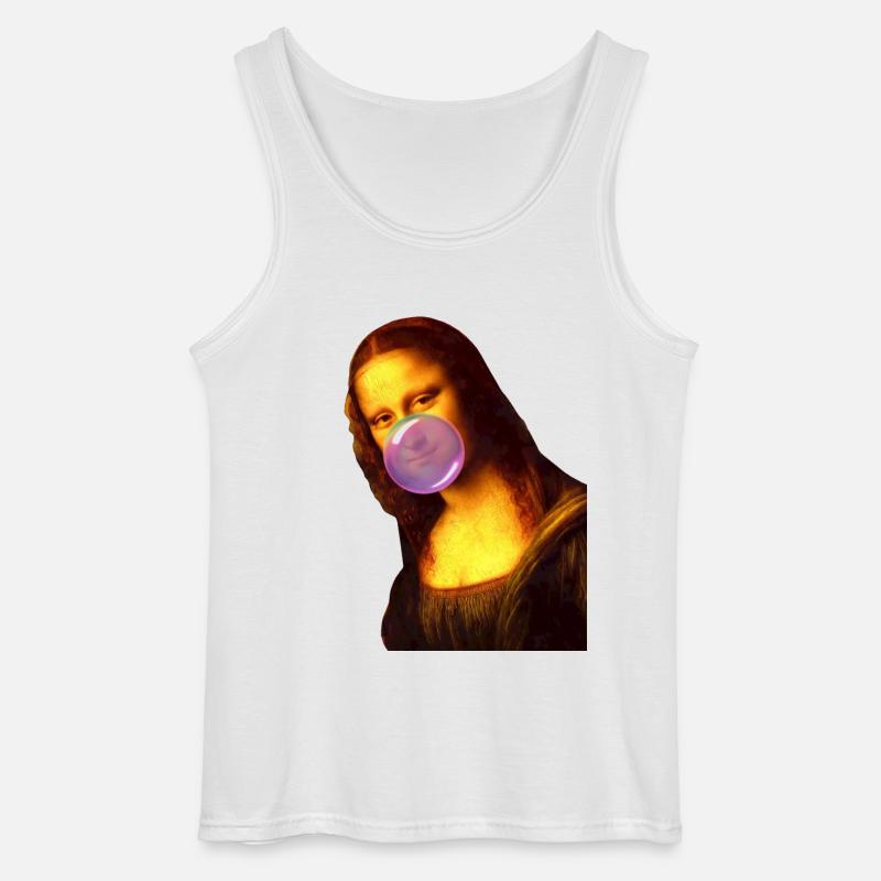 Mona Lisa Kaugummi Bubble - Gildan Männer Tank Top - Weiß