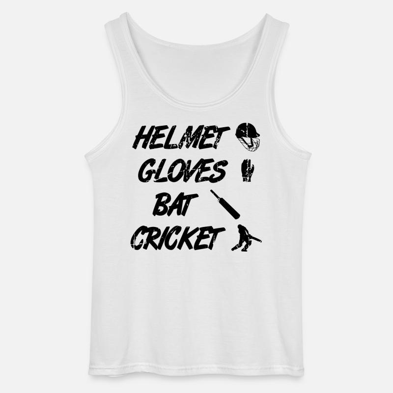 Helm Handschuhe Schläger Cricket - Gildan Männer Tank Top - Weiß
