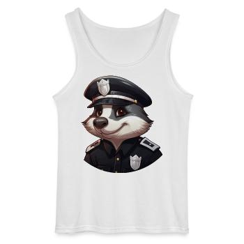 Badger Policewoman - Gildan Men’s Tank Top - white - Front - AI Model Male 185 dark (185cm)