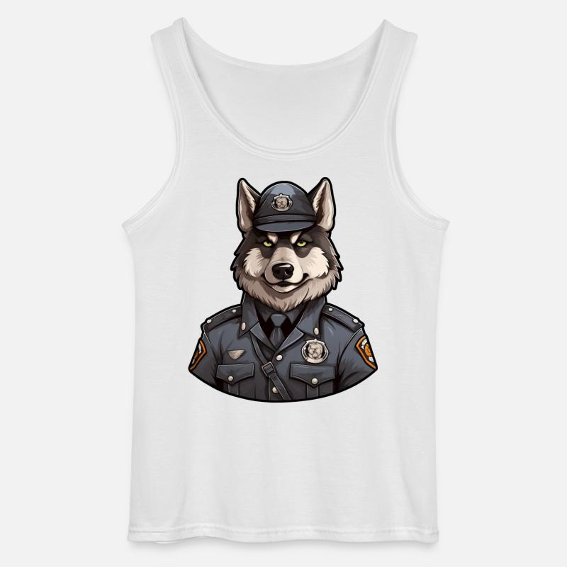 Polizei Wolf - Gildan Männer Tank Top - Weiß