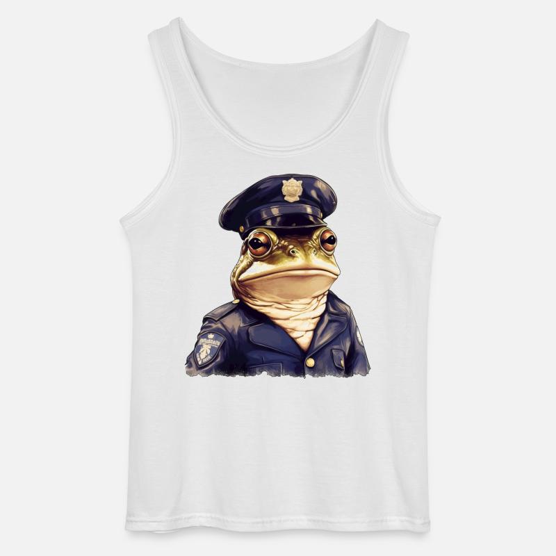Polizei Frosch - Gildan Männer Tank Top - Weiß