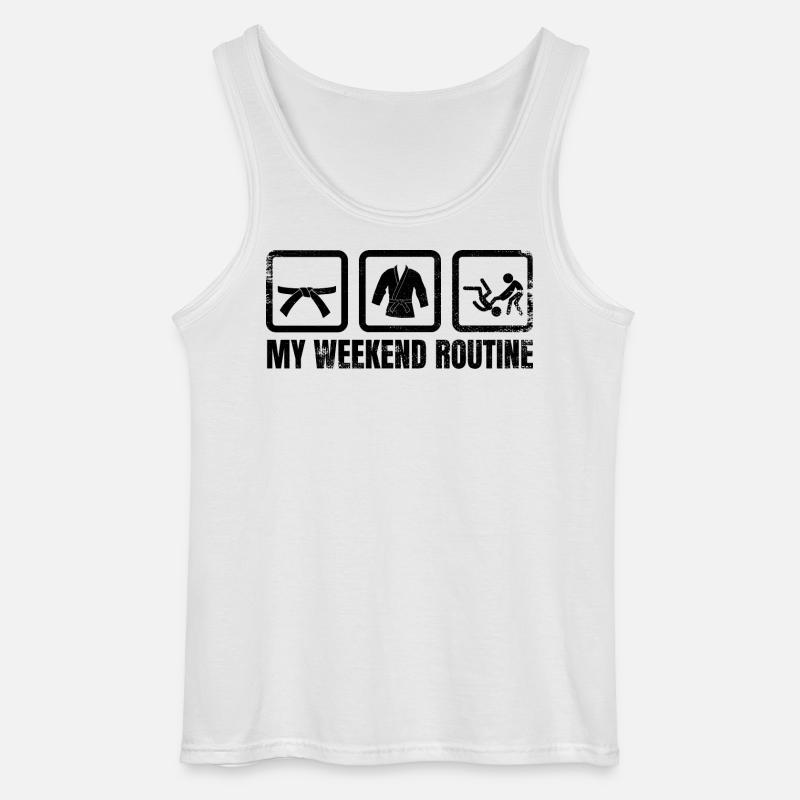 Judoka Wochenend Routine - Gildan Männer Tank Top - Weiß