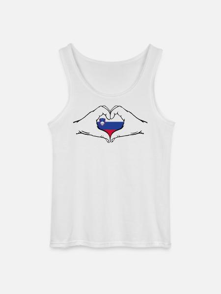 Slovenia Flag Heart Shape - Gildan Men’s Tank Top - white