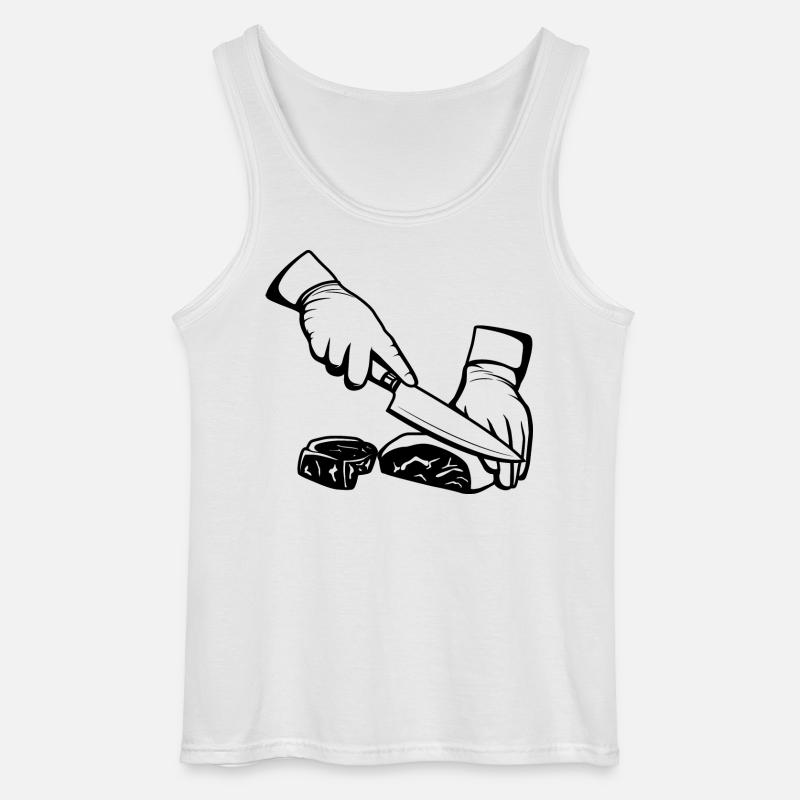 Fleisch schneiden - Gildan Männer Tank Top - Weiß