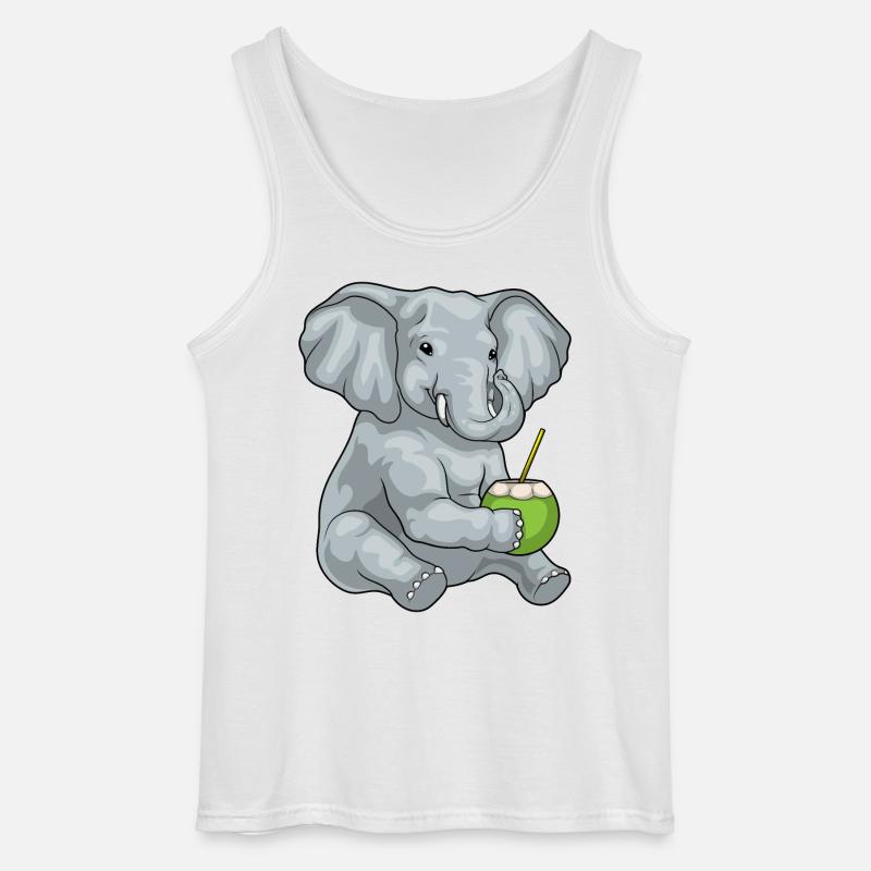 Elefant Kokosnuss - Gildan Männer Tank Top - Weiß