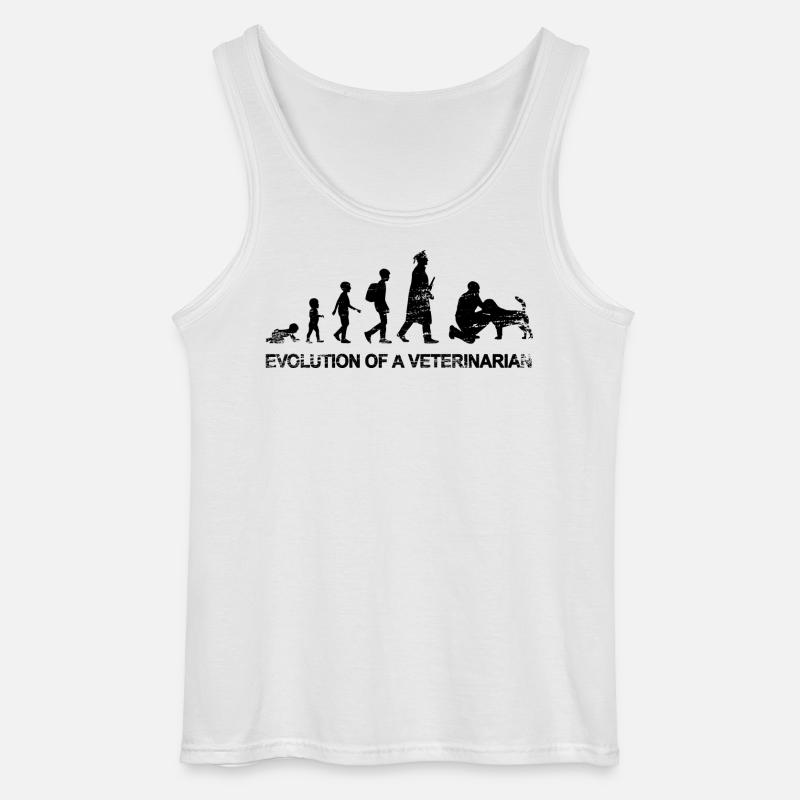 Evolution eines Tierarztes - Gildan Männer Tank Top - Weiß