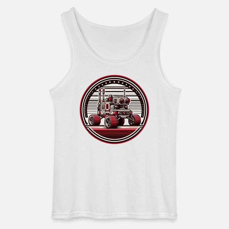 "Himmlischer Entdecker" - Space Rover Abzeichen - Gildan Männer Tank Top - Weiß