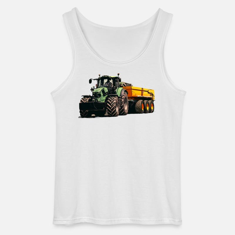 Deutz med tipvogn - Gildan tanktop til mænd - hvid