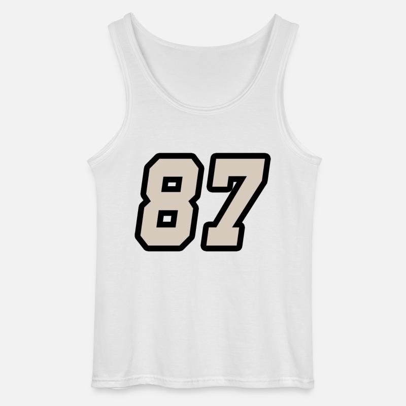 Nummer siebenundachtzig 87 - Gildan Männer Tank Top - Weiß