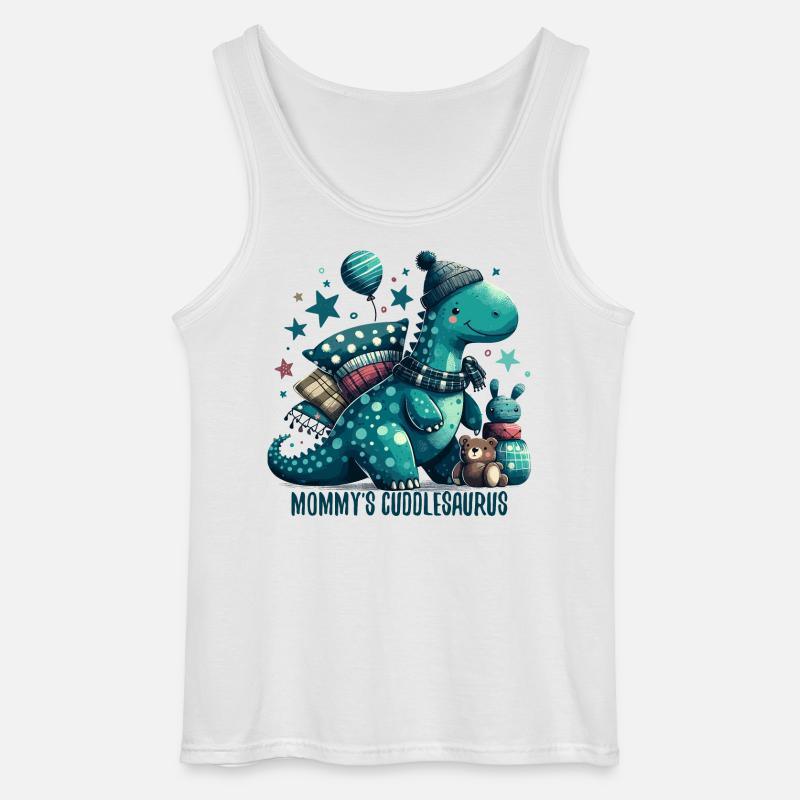Mommy’s Cuddlesaurus Kuschel-Dinosaurier Geschenk - Gildan Männer Tank Top - Weiß
