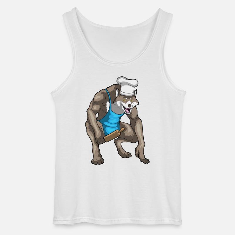 Werwolf Halloween Bäcker - Gildan Männer Tank Top - Weiß