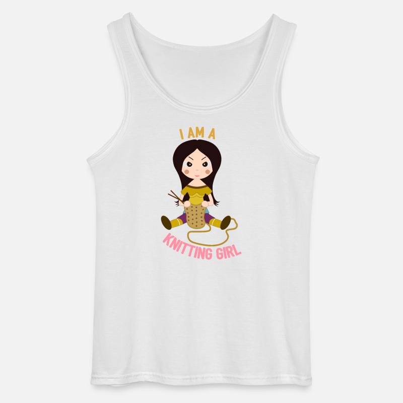 Ich bin ein Strickmädchen - Gildan Männer Tank Top - Weiß