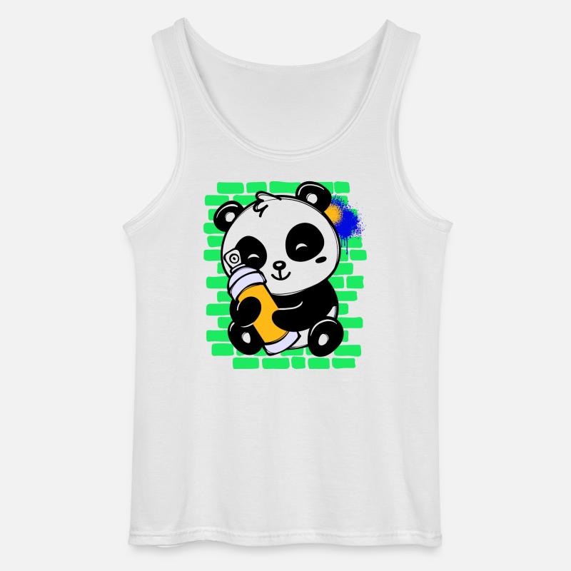 Graffiti Panda Zeichnen Illustration Spraydose - Gildan Männer Tank Top - Weiß