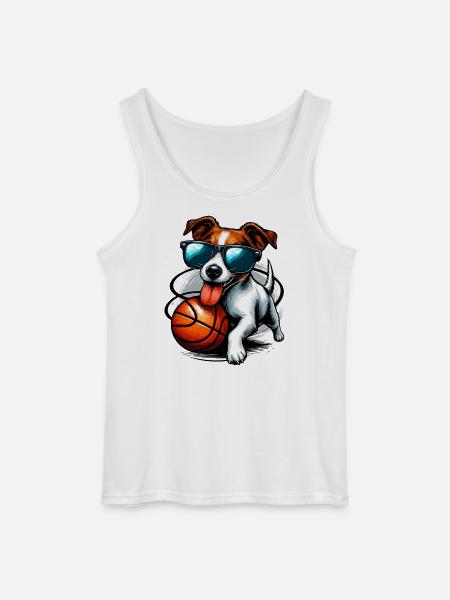 Jack Russell Terrier Basketball Solbriller - Gildan tanktop til mænd - hvid