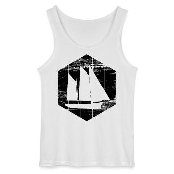 Sailing boats - Gildan Men’s Tank Top - white - Front - AI Model Male 185 dark (185cm)