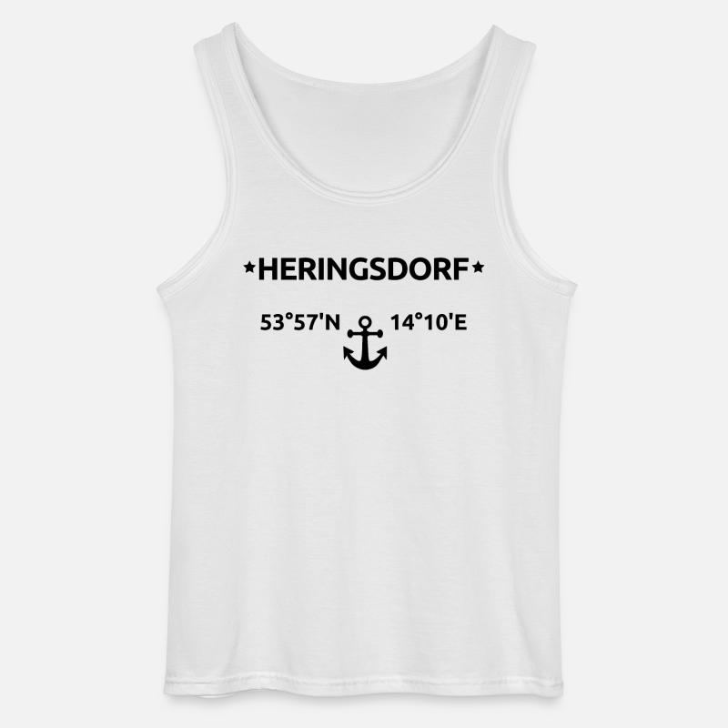 Heringsdorf Coordinates - Gildan Men’s Tank Top - white