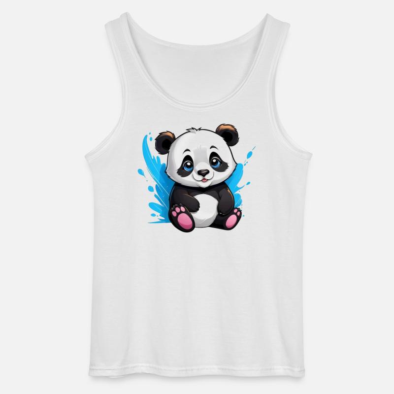 Panda Bär - Gildan Männer Tank Top - Weiß