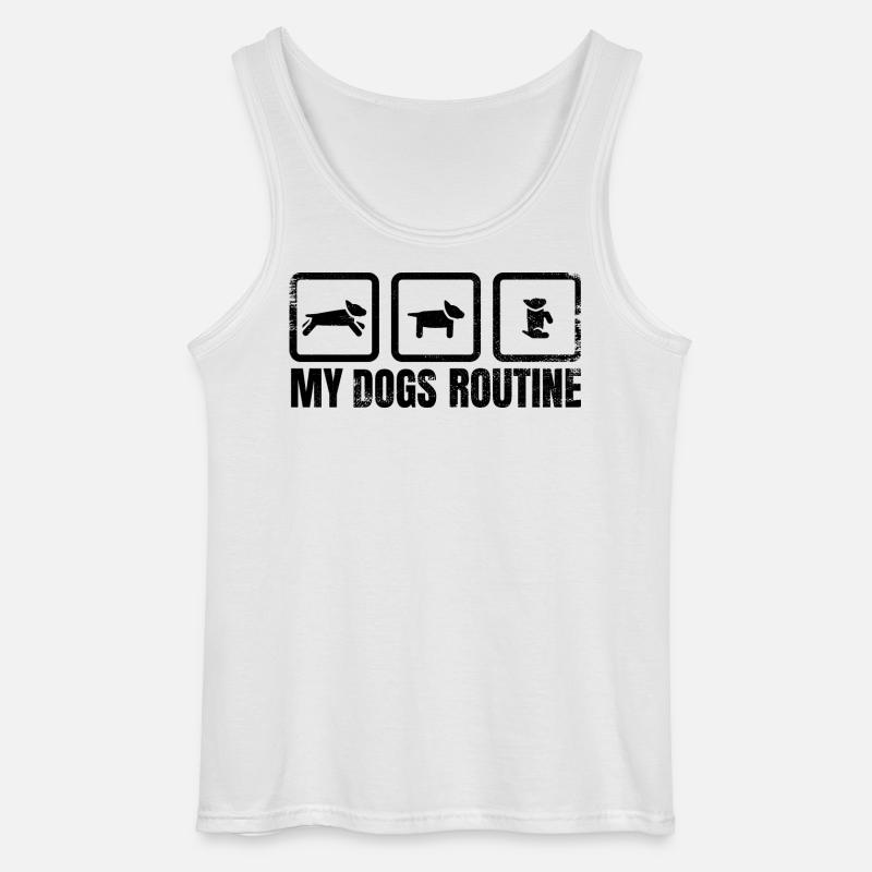 Hunde Routine - Gildan Männer Tank Top - Weiß