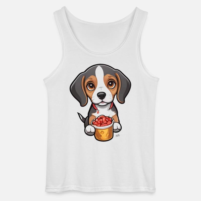 Tiny Beagle Pup - Gildan Männer Tank Top - Weiß